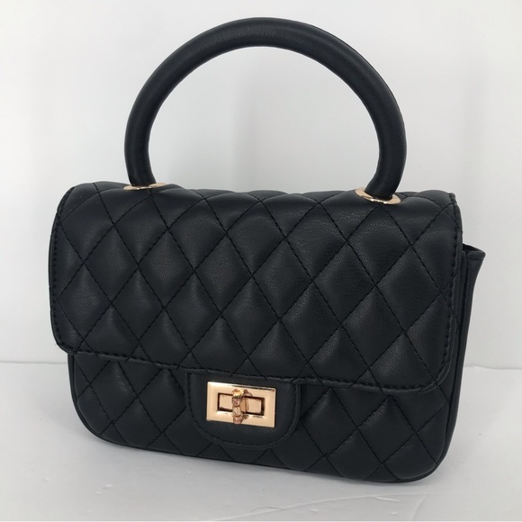 🍄4 for $35 Vegan Leather Quilted Convertible Handbag - Picture 2 of 9